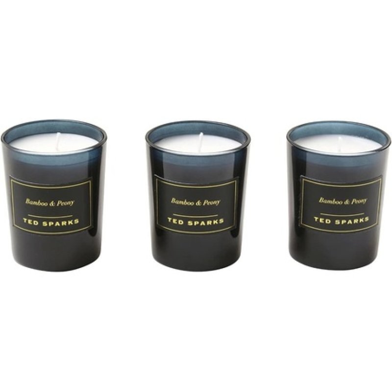 Ted Sparks Mini Candle Gift Set Bamboo & Peony Scented Candles in Glass