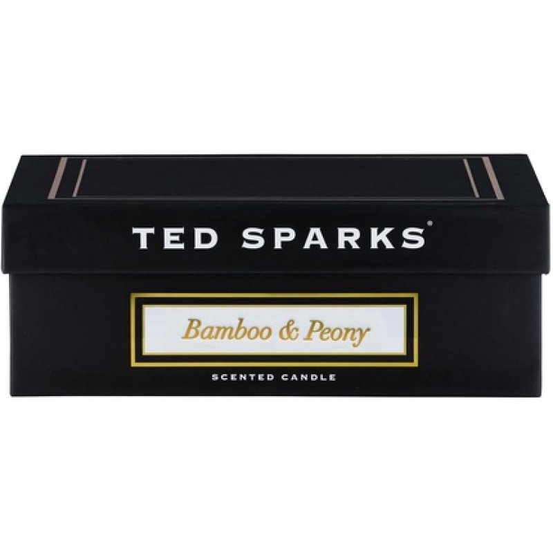 Ted Sparks Balthazar Bamboo & Peony Scented Candle Black 50 Hours Burn Time