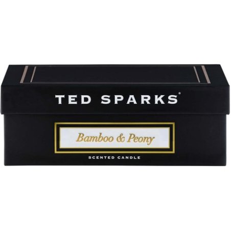 Ted Sparks Balthazar Bamboo & Peony Scented Candle Black 50 Hours Burn Time