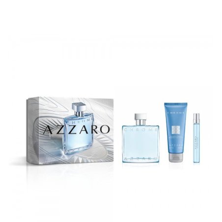 Set Azzaro Chrome, Barbati, Eau De Toilette 100ml Eau De Toilette 10ml Gel de dus 75ml