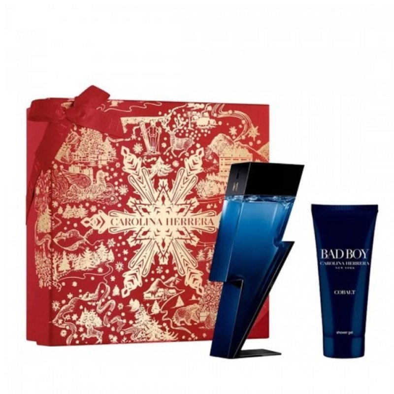 Set Carolina Herrera Bad Boy Cobalt, Barbati, Eau De Parfum 100ml Gel de dus 100ml