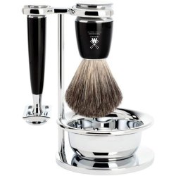 MÜHLE RYTMO Safety Razor 4-Piece Badger Set - Black
