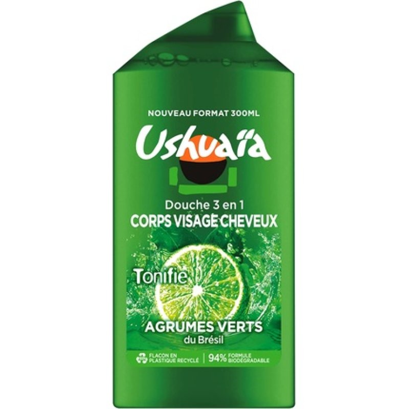 Ushuaïa Green Citrus Shower Gel for Face, Body, and Hair