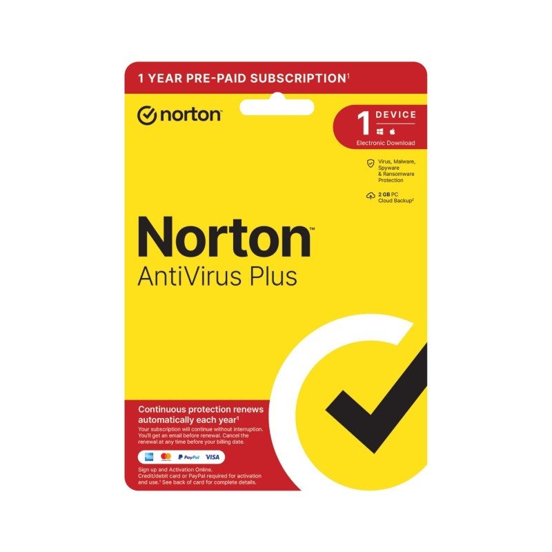 Norton - Antivirus Plus 2GB Nordic 1User 1Device 12m