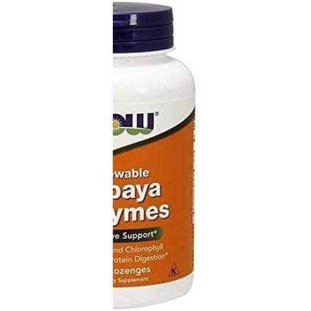 NOW Papaya Enzyme with Mint and Chlorophyll Digestive Support 180 Chewable Lozenges 540 Count