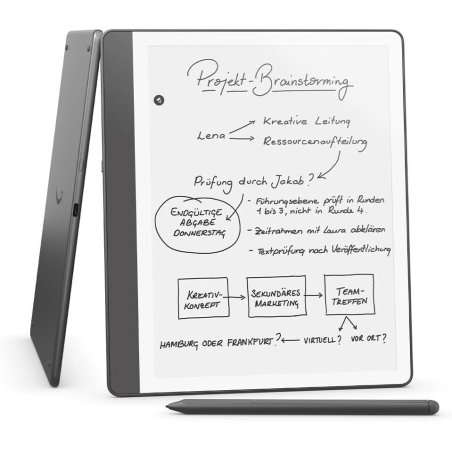 Ebook New Kindle Scribe - 2024 release 10.2” glare-free 32GB Wi-Fi (Without Lockscreen Ads) with Premium Pen Tungsten