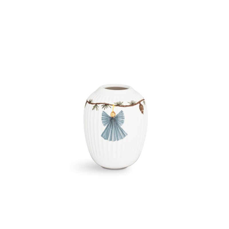 Kähler - Hammershøi Christmas Vase 10,5 cm - White With Deko (693208)