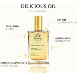 Taaj Delicious Oil Dry Beauty Oil for Body, Face, and Hair