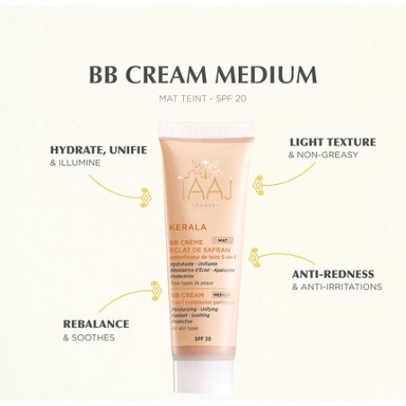 Taaj BB Cream Matte Saffron Radiance SPF 20 - Moisturizes and Evens Out