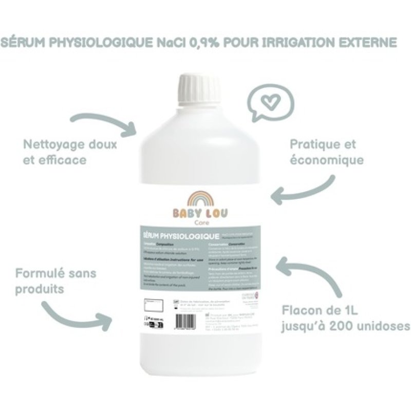 Babylou Care Physiological Serum Bottle NaCl 0.9% for Septic Tank Cleaning