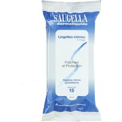 Saugella Dermoliquid Intimate Cleansing Wipes 15 Count