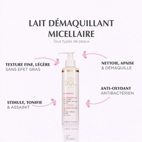 Taaj Himalaya Micellar Cleansing Milk - Cleanses and Removes Makeup