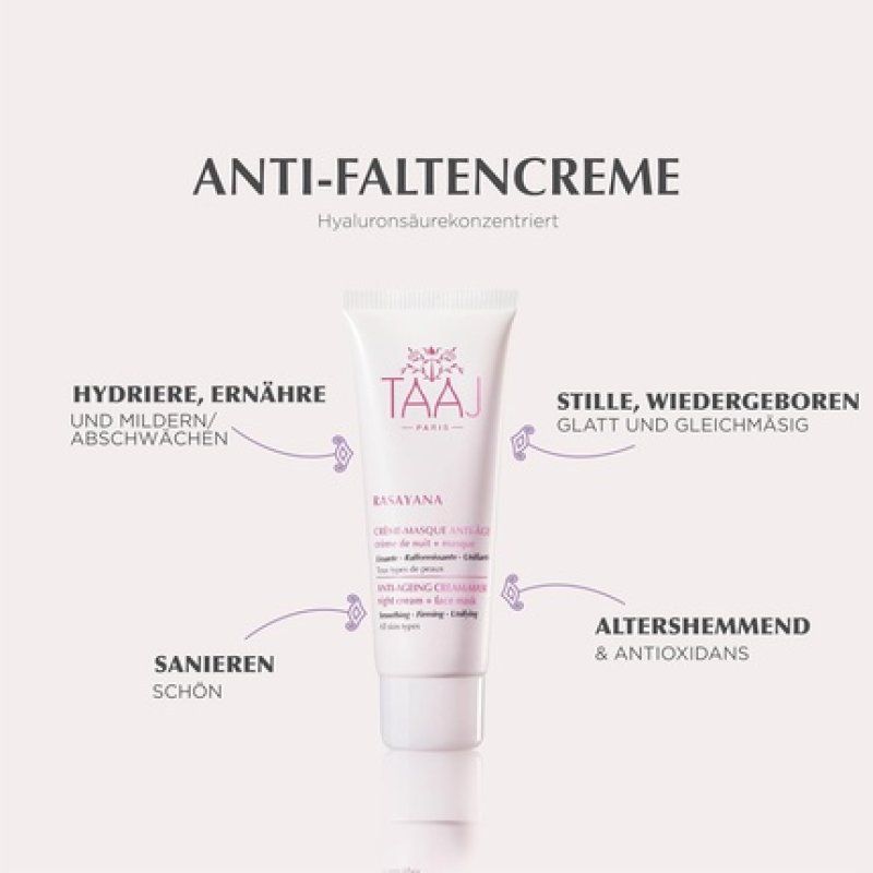 Taaj Anti-Aging Cream Rasayana Smoothes Wrinkles - Rich in Regenerating Ingredients