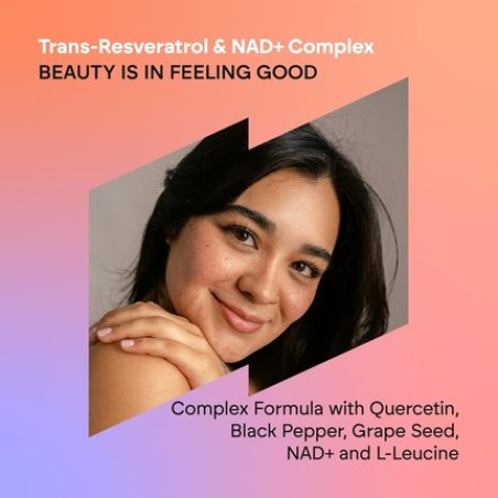 Trans Resveratrol NAD 686mg Complex with Quercetin, Piperine, Grapeseed, and Leucine