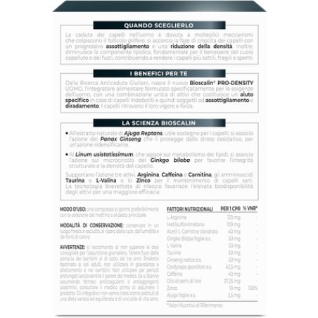 Bioscalin Prodensity Men Food Supplement for Hair with Caffeine