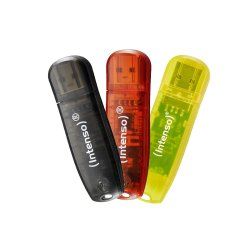 Intenso Rainbow Line 3 Pack USB Stick 8 GB, USB-A 2.0, assorted colors, multipack