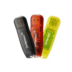 Intenso Rainbow Line Lot de 3 Clés USB 8 Go, USB-A 2.0, couleurs assorties, multipack