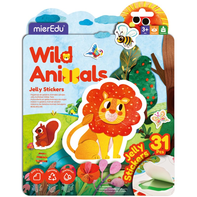 mierEdu - Jelly Stickers - Movable - Wild Animals (ME262)
