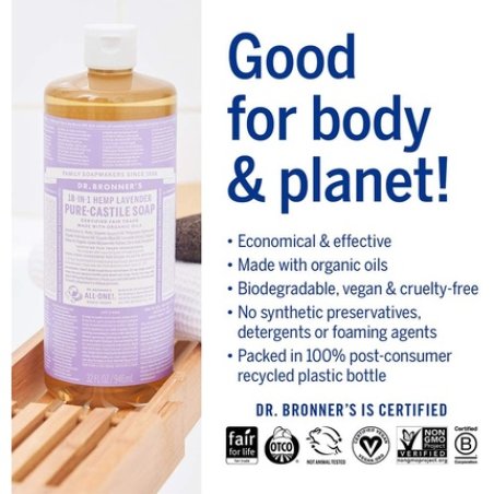 Dr. Bronner Castile Liquid Soap Organic Lavender 946ml