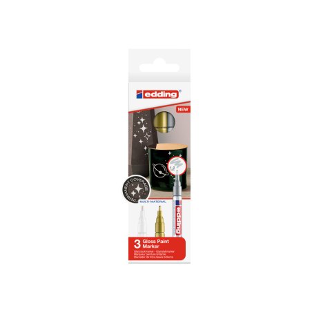 Edding 751 permanent marker Fine tip Gold, Silver, White 3 pc(s)