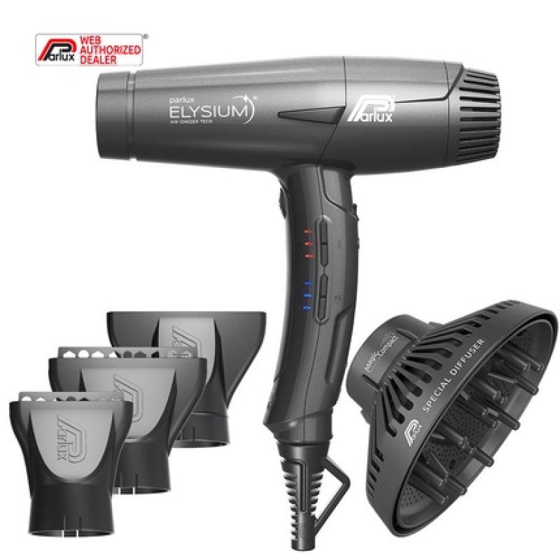 Hair Parlux Elysium Magic Compact Titanium Grey Hair Dryer With Diffuser