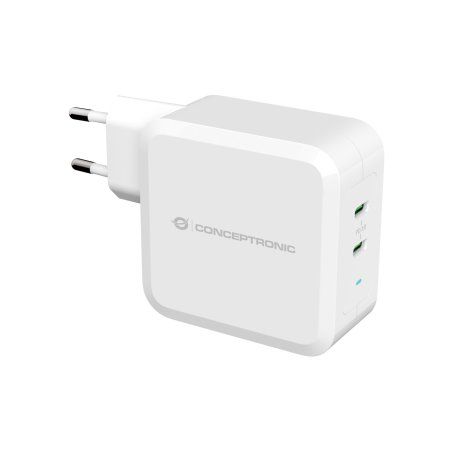 CONCEPTRONIC Ladegerät 2Port GaN 2xUSB-C 100WPD3.0/PPS ws