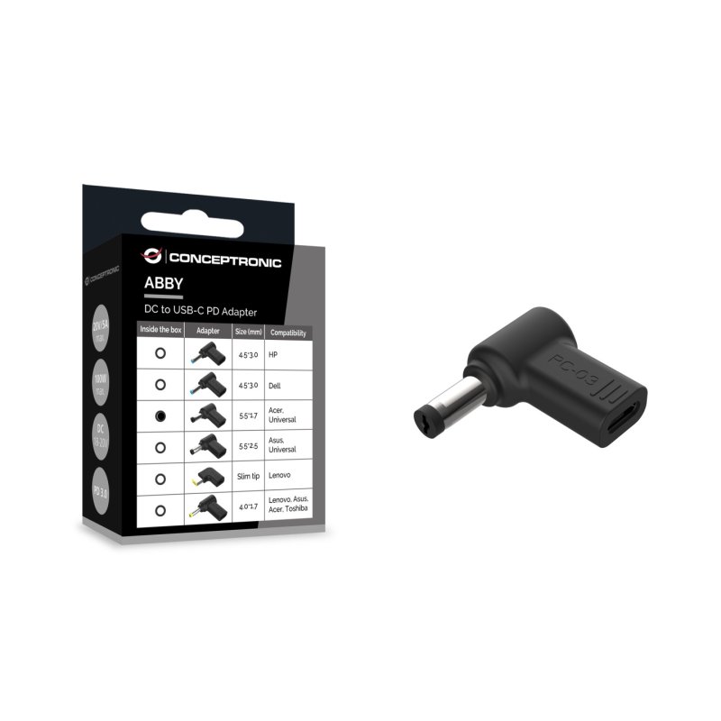 CONCEPTRONIC USB-C PD100W-Acer/Uni.5.5x1.7mm Adap.18-20V sw