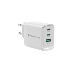 CONCEPTRONIC Ladegerät 3Port GaN 2xUSB-C/1xA 65WPD3.0/PPS ws