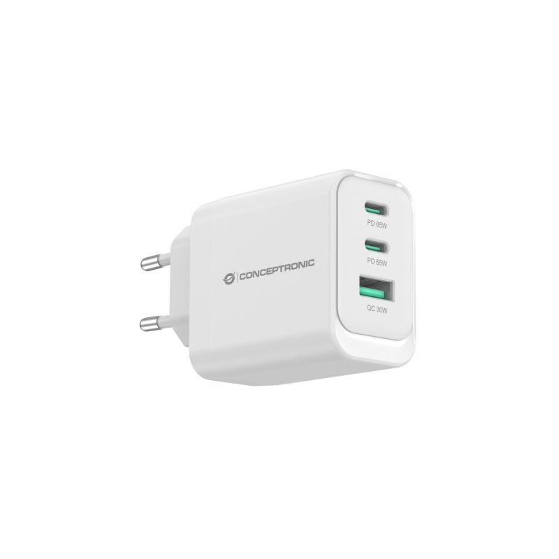 Conceptronic ALTHEA21W65 chargeur d'appareils mobiles Universel Blanc Secteur Charge rapide Intérieure