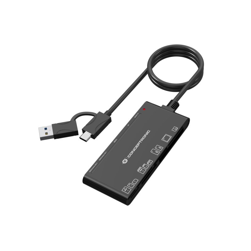 CONCEPTRONIC Kartenleser USB-A/-C3.2-7-in-1 schwarz