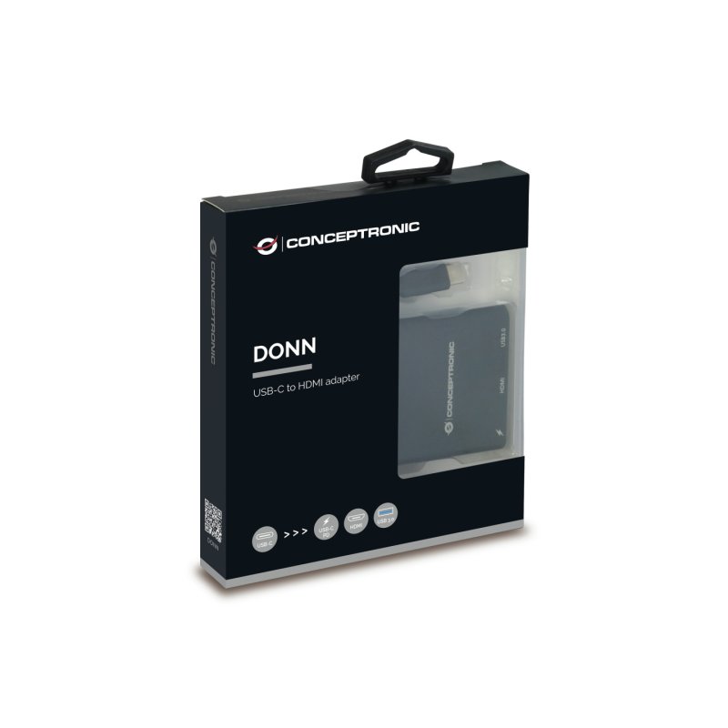 Conceptronic DONN01B station d'accueil USB 3.2 Gen 1 (3.1 Gen 1) Type-C Noir
