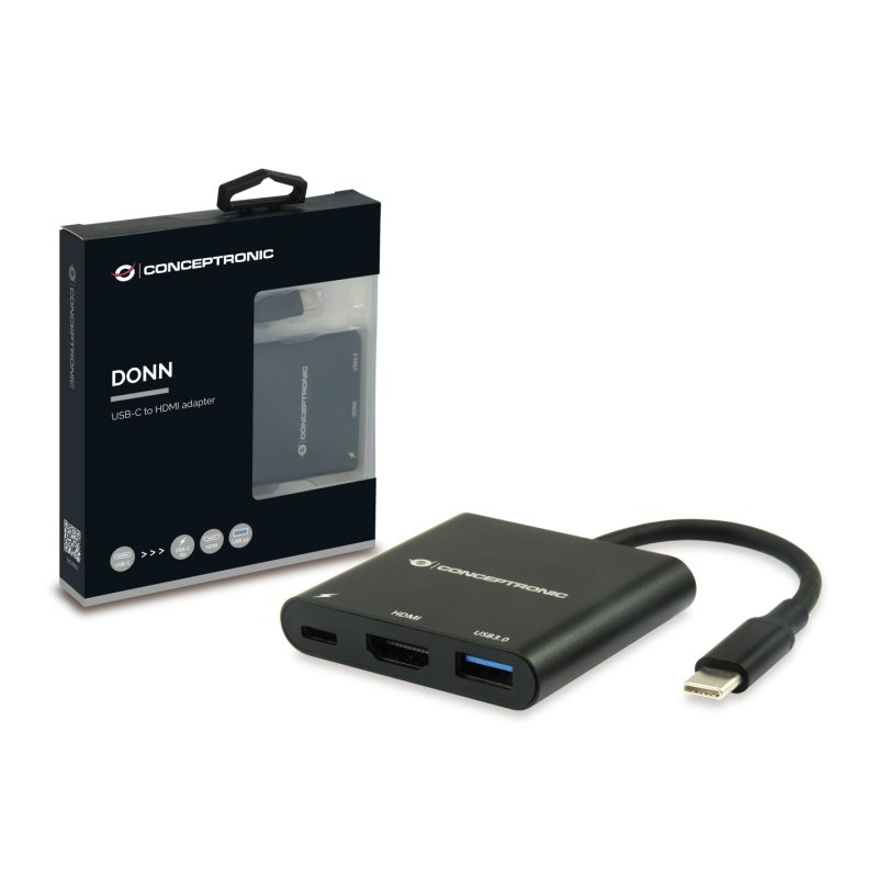 Conceptronic DONN01B station d'accueil USB 3.2 Gen 1 (3.1 Gen 1) Type-C Noir