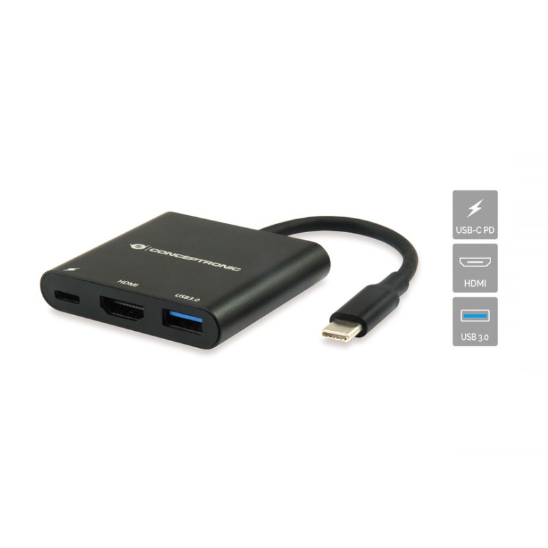 Conceptronic DONN01B station d'accueil USB 3.2 Gen 1 (3.1 Gen 1) Type-C Noir