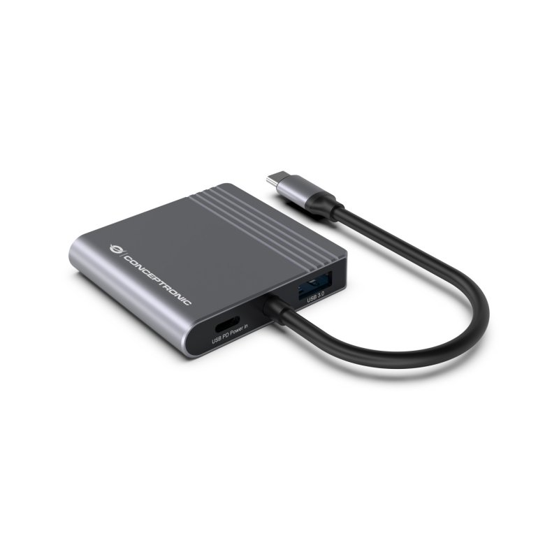 CONCEPTRONIC 4-1 Dock USB-C-2xHDMI/USB-A/100WPD 25cm gr