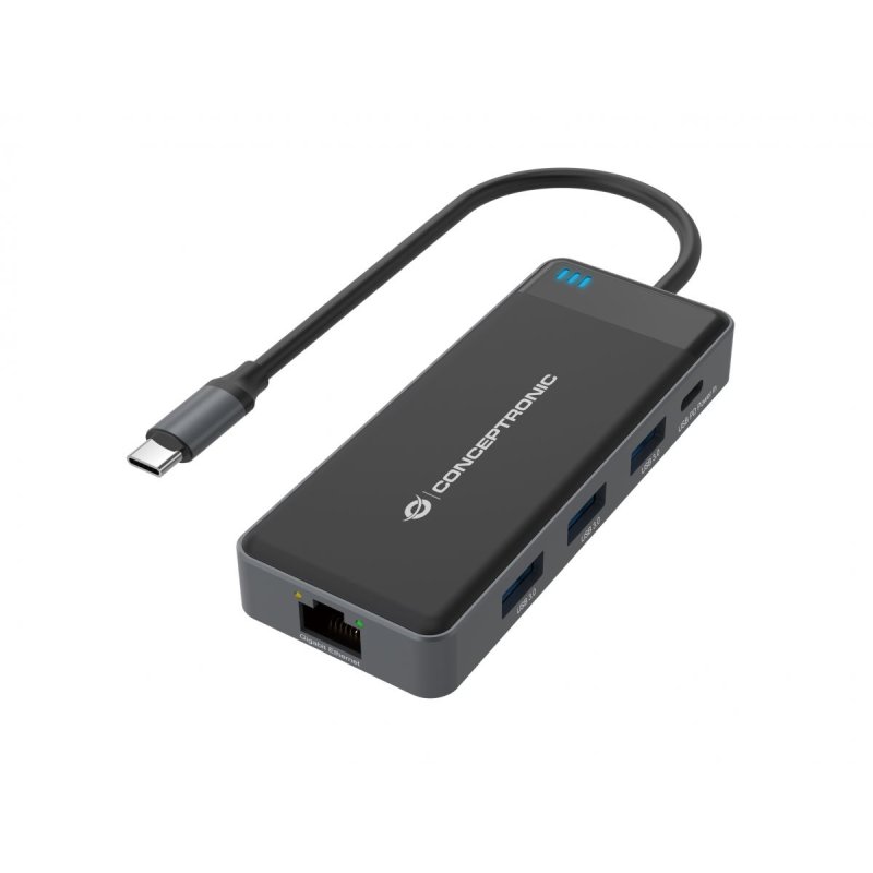 CONCEPTRONIC 7-1 Dock USB-C-2xHDMI/3xUSB-A/GbE/ 25cm gr