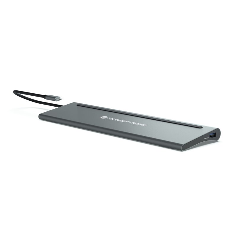 Conceptronic DONN17G station d'accueil Avec fil USB 3.2 Gen 1 (3.1 Gen 1) Type-C Gris