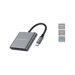Conceptronic DONN18G 3-in-1 USB 3.2 Gen 1 Docking Station, HDMI, USB 3.0, 100W USB PD