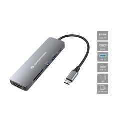 CONCEPTRONIC 6-1 Dock USB-C-HDMI/2xUSB-A/SD/TF/ 15cm gr