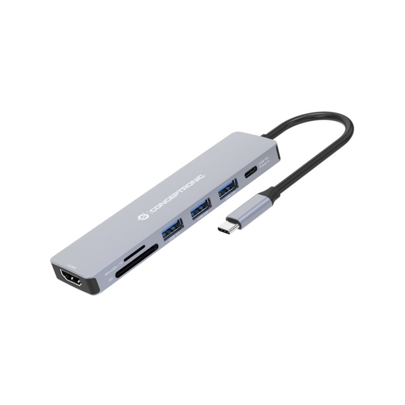 Conceptronic DONN19G station d'accueil Avec fil USB 3.2 Gen 1 (3.1 Gen 1) Type-C Gris