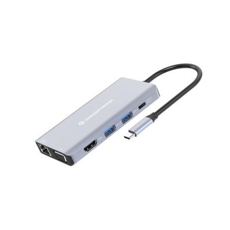 CONCEPTRONIC 10-1 Dock USB-C-HDMI/USB-A/VGA/AUX/ 25cm gr