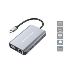 Conceptronic DONN21G laptop dock/port replicator Wired USB 3.2 Gen 1 (3.1 Gen 1) Type-C Grey