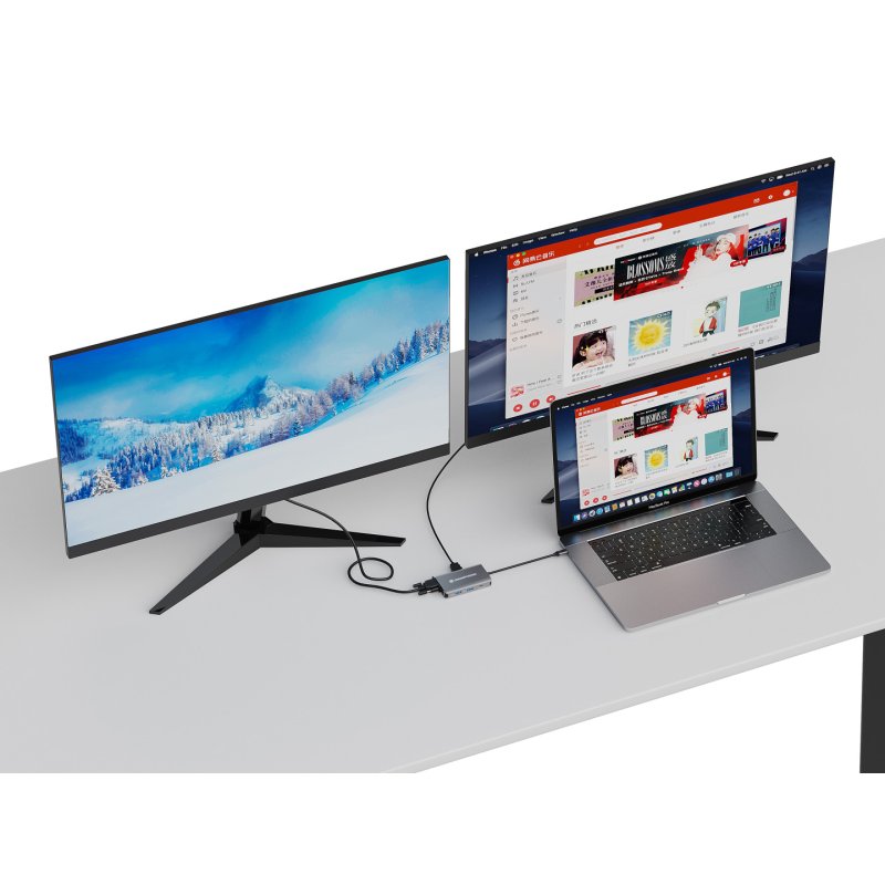 Conceptronic DONN21G station d'accueil Avec fil USB 3.2 Gen 1 (3.1 Gen 1) Type-C Gris