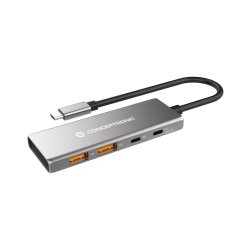 Conceptronic HUBBIES15G hub & concentrateur USB 3.2 Gen 2 (3.1 Gen 2) Type-C 10000 Mbit/s Gris