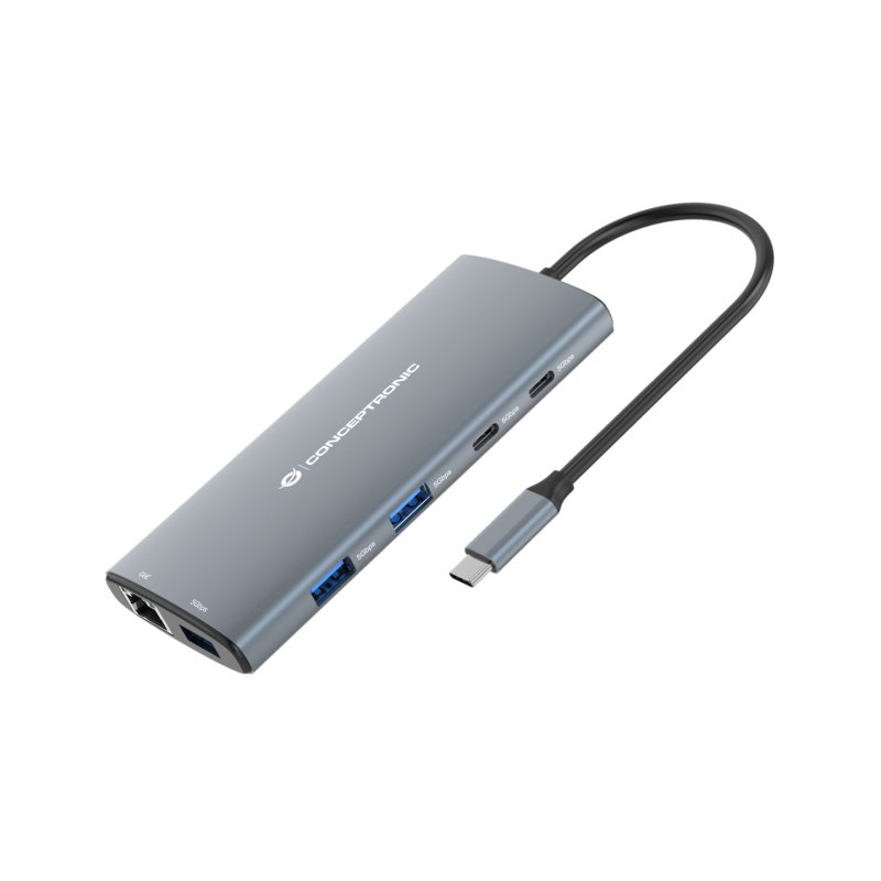 CONCEPTRONIC 10-1 Dock USB-C-HDMI/2xUSB-C/3xUSB-A/ 20cm gr