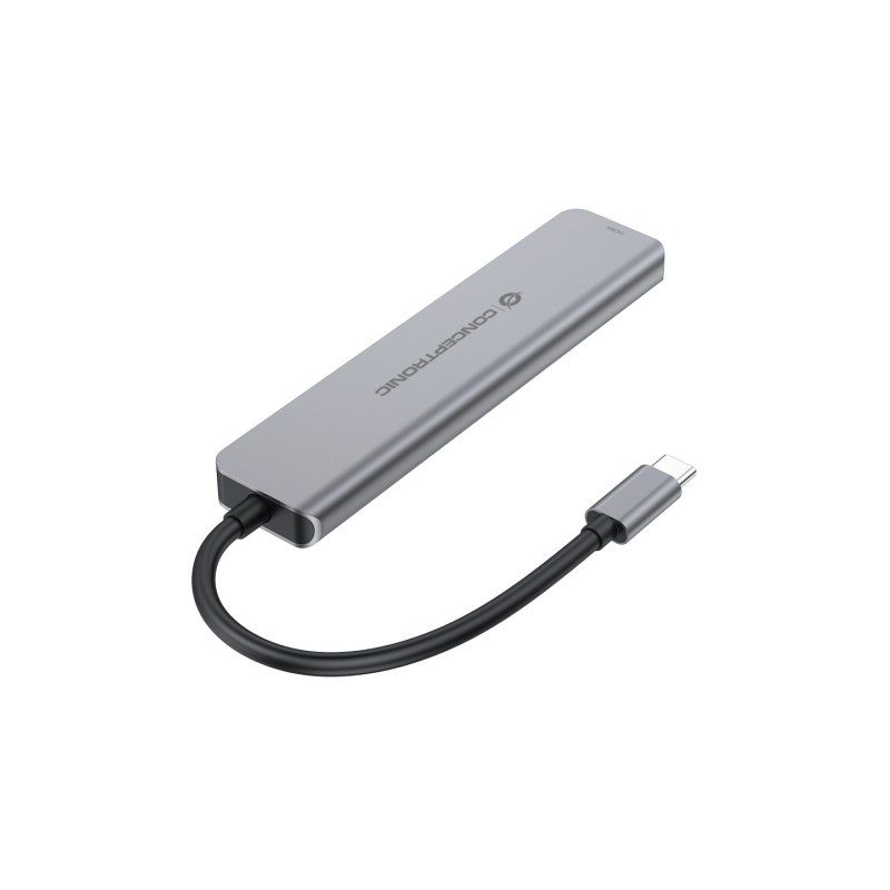 Conceptronic DONN33G 6-in-1 USB 3.2 Gen 1 Docking Station, HDMI, USB-A 5Gbps x 2, USB-C 5Gbps x 2, 100W USB PD