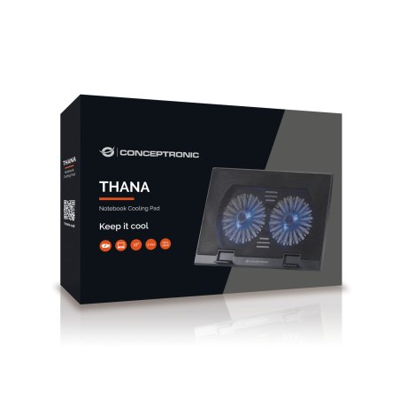 Conceptronic THANA02B système de refroidissement pour ordinateurs portables 43,2 cm (17") Noir