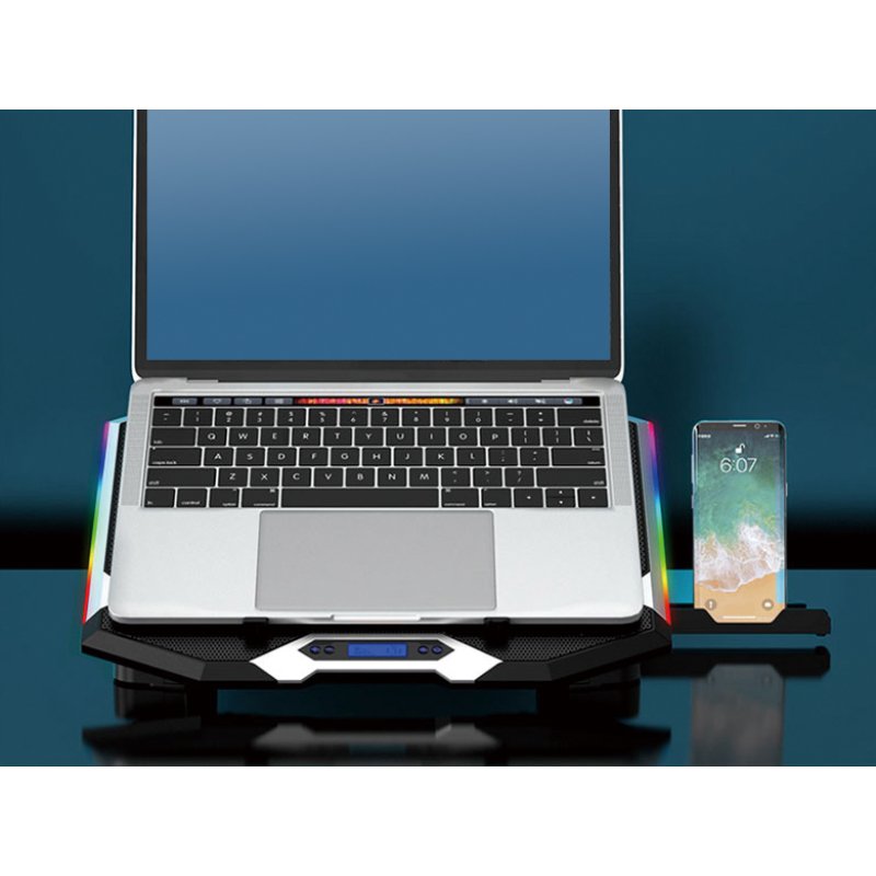 CONCEPTRONIC 6-Fan USB-A2.0 Laptop-Kühlpad 30Kg RGB 17" sw
