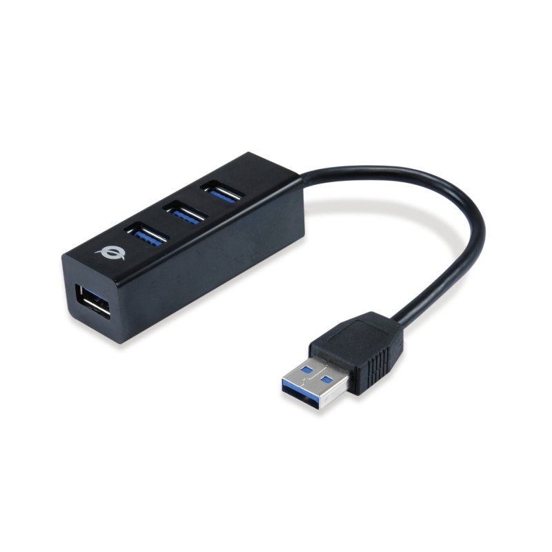 CONCEPTRONIC 4-Port Hub USB-A3.0/-C Adap.-4xA3.0 o.Netz. sw