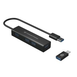 Conceptronic HUBBIES06B hub & concentrateur USB 3.2 Gen 1 (3.1 Gen 1) Type-A 5000 Mbit/s Noir