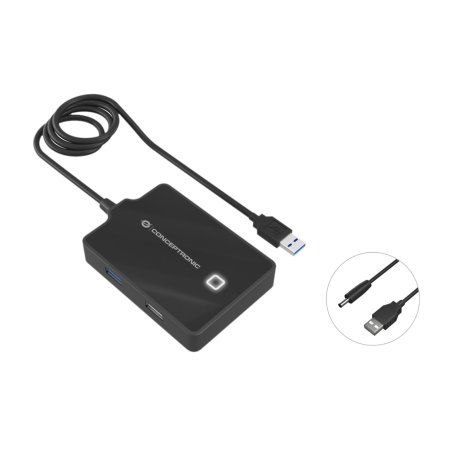 Conceptronic HUBBIES 4-Port USB 3.0/2.0 Hub, 90cm cable